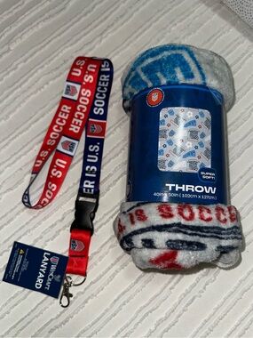 USA Soccer Throw Blanket with Lanyard